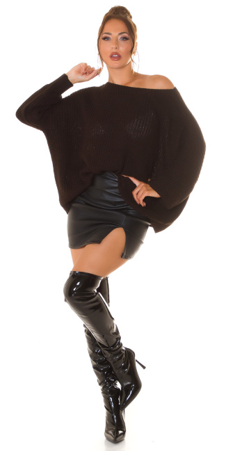 oversized knit jumper Brown